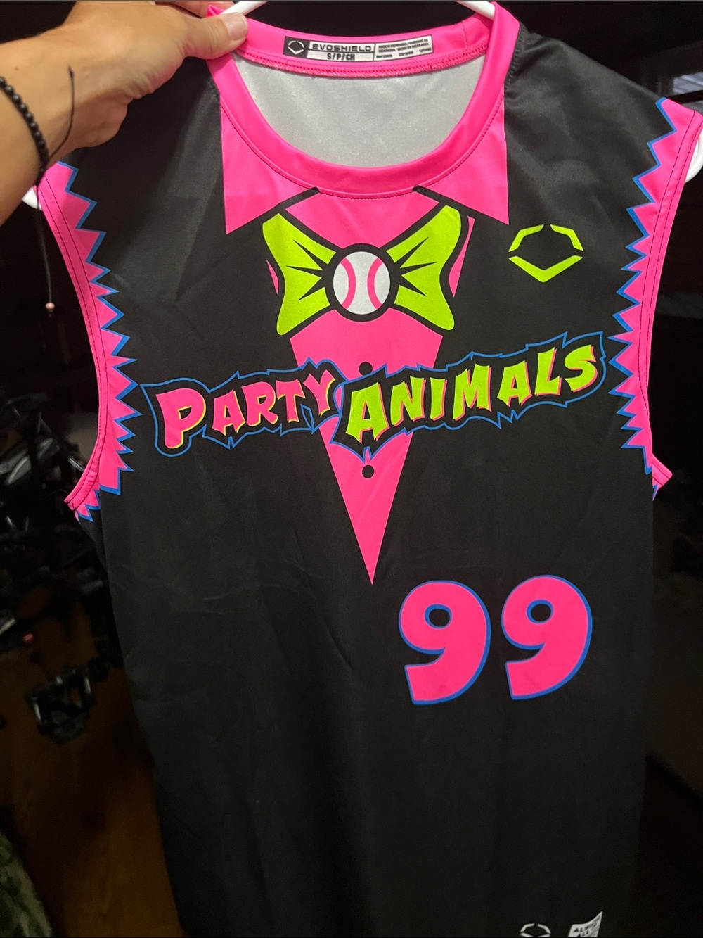 Men's Sleeveless Jersey - Black with Neon Pink & Lime
